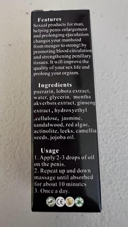 Crazylife Men Energy Essential Oil Sex Delay - Supplement Enlargement Massage Oils Permanent Thickening Growth Oil Performance Boost Strength 10ml