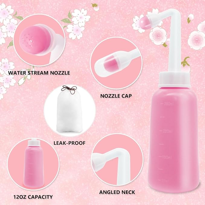 Premium Peri Bottle for Postpartum Care | Upside Down Peri Bottle, Portable Bidet for Perineal Recovery and Cleansing After Birth 12OZ/350ml