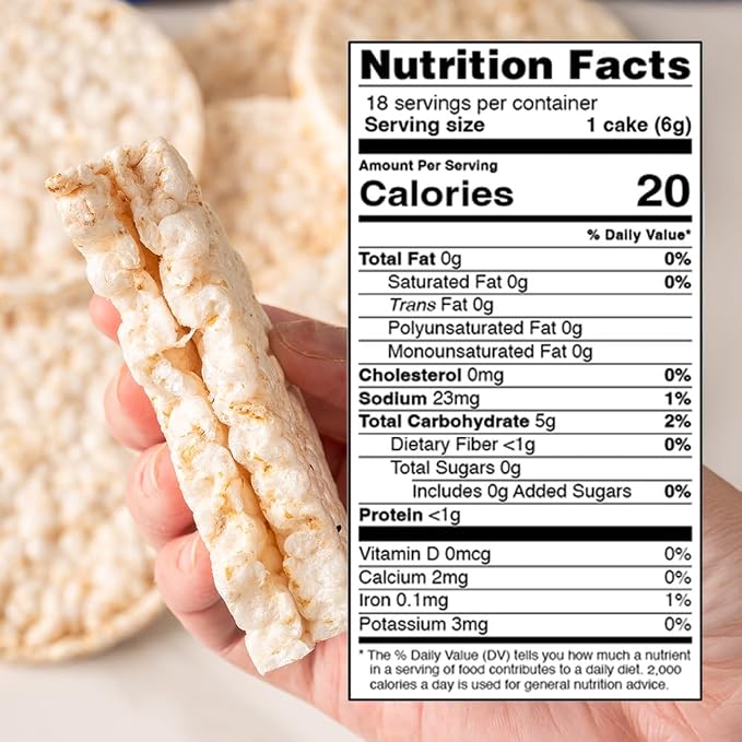 Galil Natural Rice Cakes Lightly Salted – All Natural, Gluten-Free, Vegan, Low-Fat, Non-GMO Snack – Crunchy, Delicious & Thin Rice Cake Snacks – Kosher & Wheat-Free – 3.5 oz