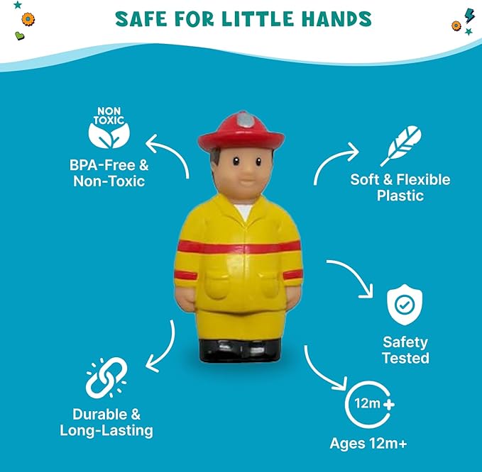 Get Ready Kids 620 Multicultural Career Figures Set of 8-5" Chunky Community Helper Toys for Toddlers, Preschool, Daycare, Classroom Learning & Imaginative Play