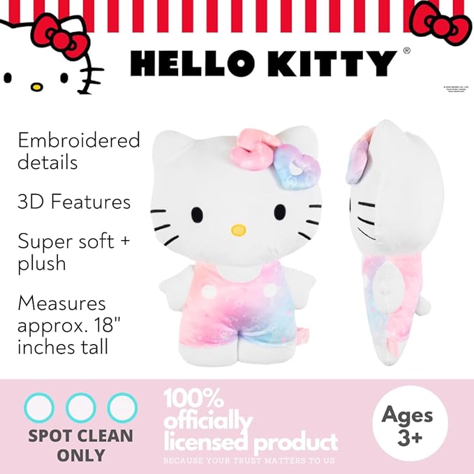 Collectibles Hello Kitty 50th Bedding Super Soft Cozy Decorative Cuddle Pillow, (Officially Licensed Product) By Franco