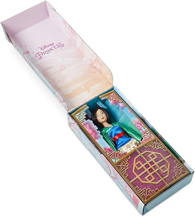 Disney Store Girl's Disney Princess Classic Doll (Mulan), 11 Inches, Includes Brush with Molded Details, Fully Posable Toy in Classic Outfit - Disney Princess Toys