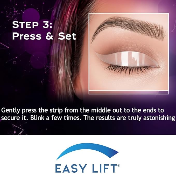 EasyLift The Original 60 Second Eye Lift Strips | Instant Upper Eyelid Lift for Droopy Eyes | As Seen On TV | Hypoallergenic, Lab Tested & Safe for Daily Use | Made in USA (80 pcs + wax/gel)