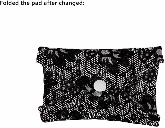 5 Pack 10 Inch Charcoal Bamboo Cloth Menstrual Pads,Reusable Sanitary Pads,Washable Panty Liner,Unscented