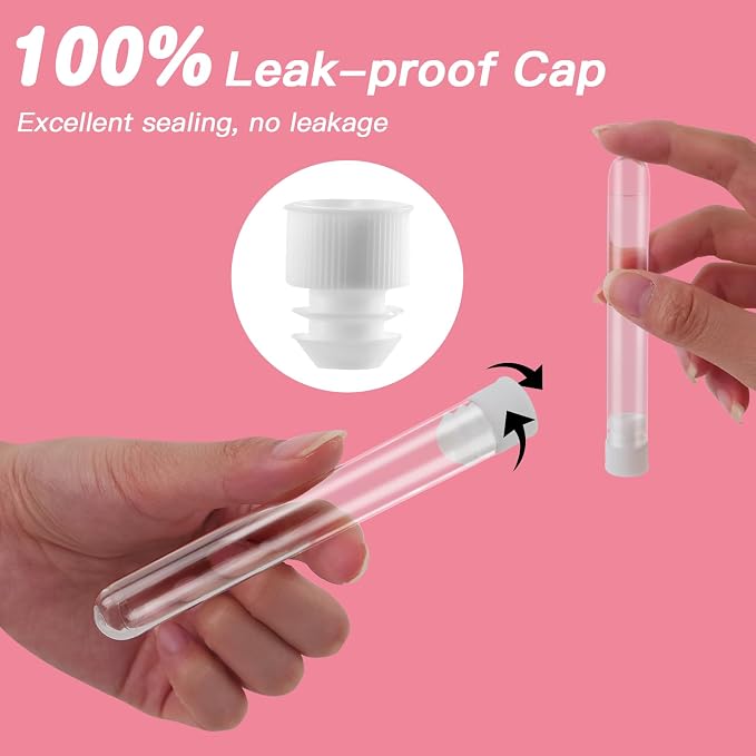 64 Pcs Tampon Flask Set Includes 20 Reusable Plastic Flasks, 40 Wrappers, 2 Funnels, 1 Storage Bag, 1 Straw Cleaner, Leak-Proof Tube Flasks for Cruise Event, Concerts, Festival, Travel, Outdoor Sports
