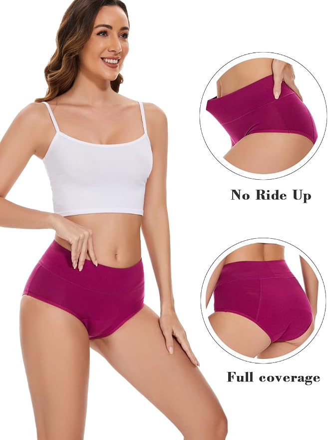 POKARLA Women's High Absorbency Period Cotton Underwear Heavy Flow Leakproof Panties(Regular&Plus Size)