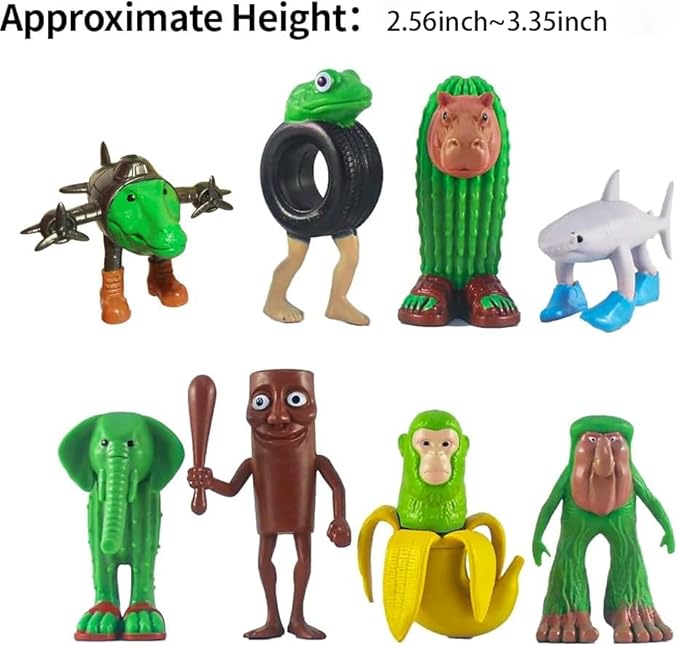 8PCS Italian Brainrot Meme Shark Figures Toys, Tralalero Tralala Figures Toys,Collectible Animals Figurine Doll Brain Rot Cake Toppers Birthday Gifts Party Decorations