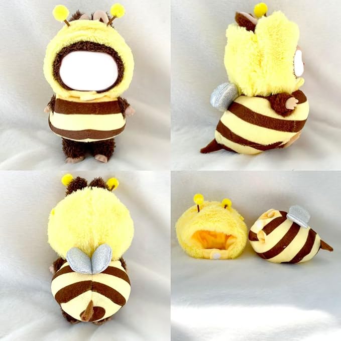 17cm Doll Rabbit Bunny Clothes, Autumn Spring Winter Thick Warm Suit, Super Funny Cute Cosplay Cos Costume Bee Shark Shrimp Dinosaur Suit Outfit for Dress Up -Yellow Bee