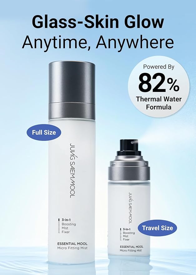 JUNG SAEM MOOL Essential Mool Micro Fitting Mist | Micro-Fine Setting Spray for Makeup & Hydrating Primer for Face with Thermal Spring Water, Long-Lasting Fix & Dewy Finish, Korean Makeup (1.86 Fl Oz)