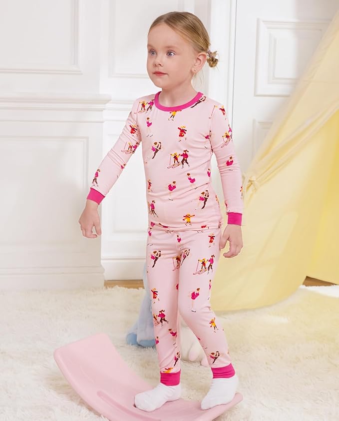 Bamboo Viscose Toddler Girls Kids Pajamas Unicorn Mermaid Pjs Long Sleeve Snug fit 12M-8Y 2pcs Soft Jammies
