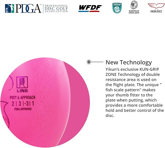 Yikun Professional Disc Golf Putter Putt & Approach 165-170g Straight Flying High Glide Putter Perfect for Outdoor Games and Competition (Pink)