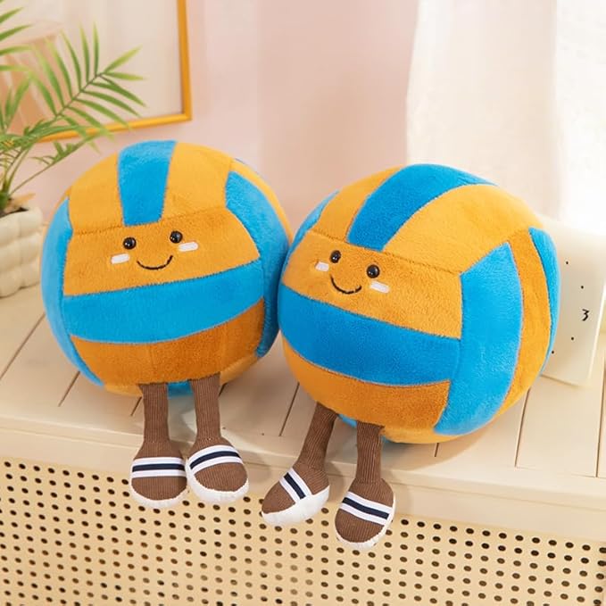 11" Cute Football Plush Toys Soft Stuffed Sport Throw Pillow Plush Ball Gift for Kids Birthday and Christmas Decoration (Volleyball - Yellow)