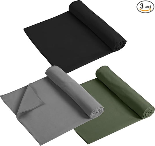 Breling 3 Pack 26"x73" Hot Yoga Mat Towel Pack Non-Slip Yoga Mat Gym Sweat Absorbent Microfiber Towel for Pilates Workout Women Men