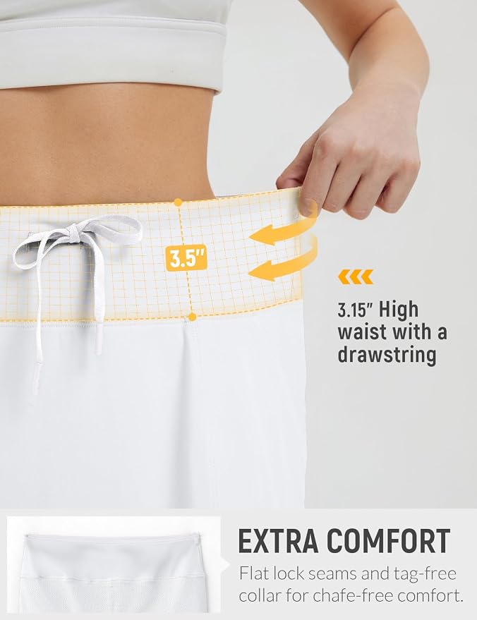 baleaf Women's 16" Hiking Cargo Skort with Pockets Knee Length Skirts | 4 Cargo Pockets, High Waisted, Built-In Shorts, UPF 50+ Sun Protection, Quick Dry, Stretch, Hiking, Golf, Outdoor, Casual