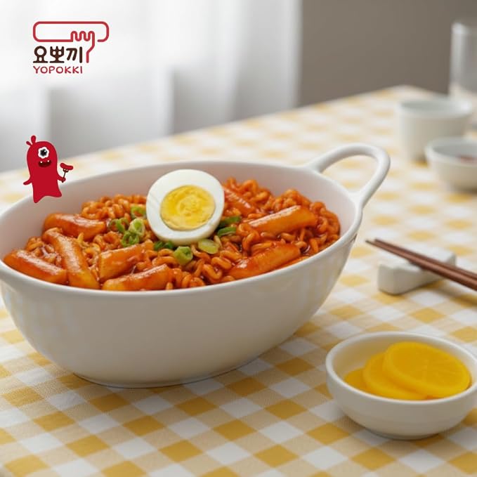 Yopokki Instant Rabokki Cup – Korean Tteokbokki Rice Cakes with Ramen Noodles, Quick & Easy Korean Street Food, Asian Snacks for College Dorms (2 count, Sweet & Mild Spicy)