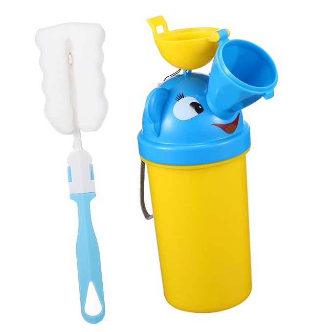 ibasenice Emergency Travel Urinal for Boys Portable Camping Toilet Training Potty Easy to and Girls Pee Trainer Yellow Random Color