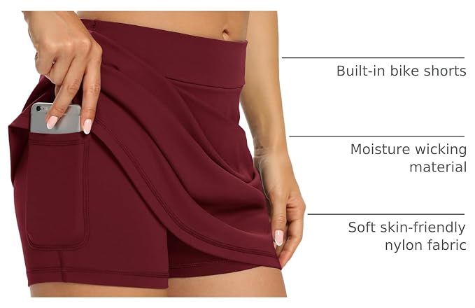LouKeith Tennis Skirts for Women Golf Athletic Activewear Skorts Mini Summer Workout Running Shorts with Pockets