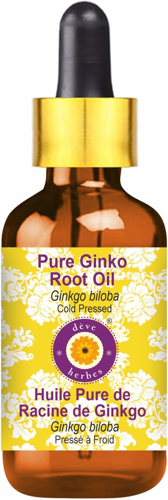 Deve Herbes Pure Golden Jojoba Oil (Simmondsia chinensis) with Glass Dropper Cold Pressed 50ml (1.69 oz)