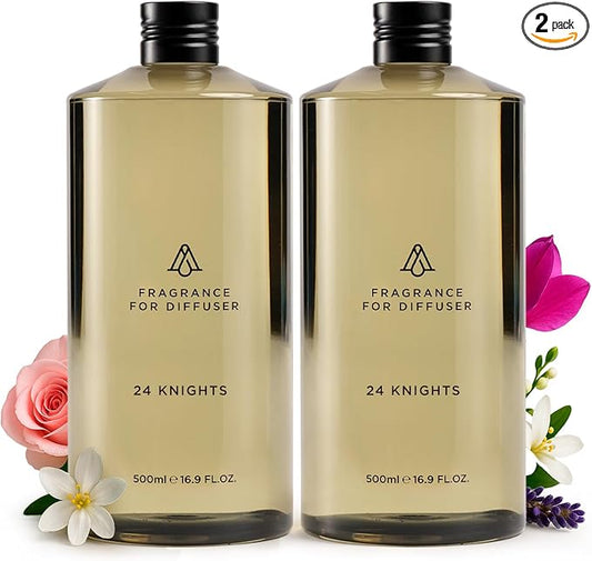 AromaPlan Hotel Scents 24 Knights 16 Fl Oz 2 Pack (946ml), Home Luxury Aroma & Hotel Fragrance Diffuser Oil- Hotel Diffuser Oil for Aromatherapy- USA Made, Bigger Bottle, Bolder Aroma & Longer Lasting