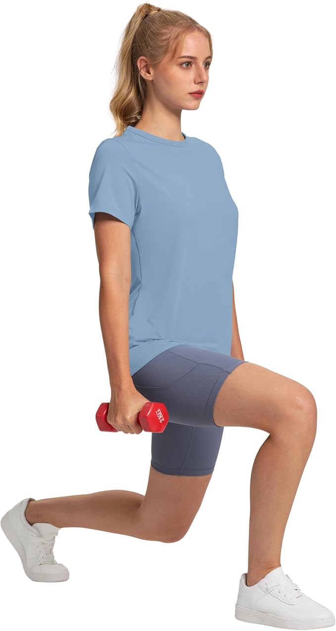 OFEEFAN Workout Tops for Women UPF 50+ Breathable Quick Dry Loose Fit T Shirt Outdoor Yoga Running Hiking Gym Tee Top