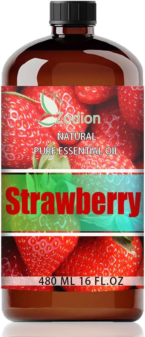 Strawberry Essential Oil - Strawberry Oil for Diffuser, 16 Fl Oz(480ml) | Candle Making, Soap Making, aroma, Strong Scent, Pure, Natural, Home Fragrance, Massage, Large Bottle