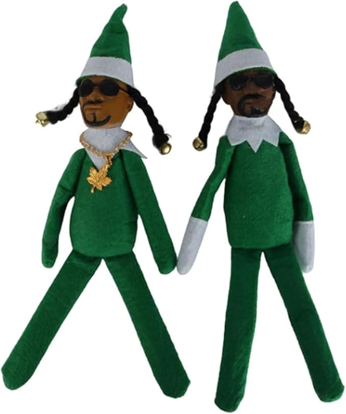 Christmas Elf Doll Ornaments, Handmade ElfDoll Decoration, Hip Hop Doll Christmas Ornaments Plush Doll Toy forChristmas Party Holiday Home Garden Decor(Green)