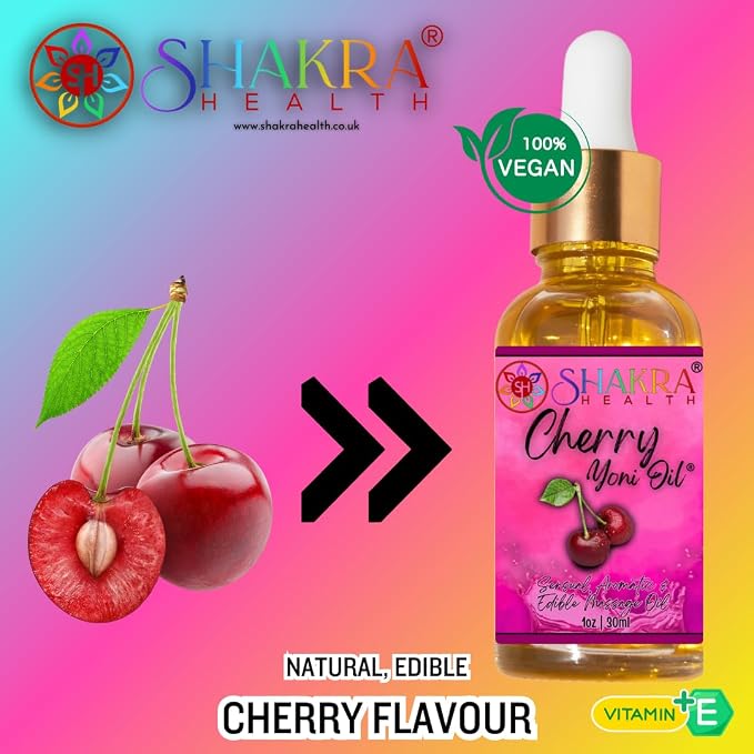 Yoni Oil Cherry 30ml Massage Oil. Moisturise Body & Balance Natural PH, Intimate Feminine Scent, Hygeine & Fresh Smell *Organic Vegan*