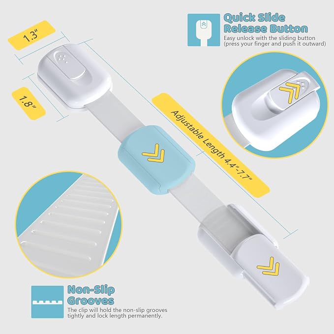 Child Safety Cabinet Locks for Babies (10 Pack)