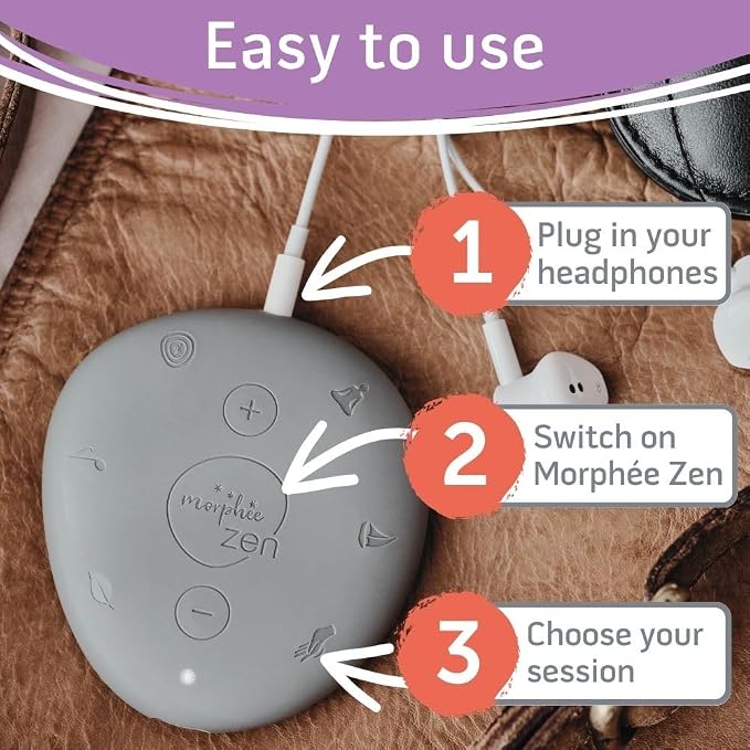 Morphée Zen | Guided Meditation Sound Device for Instant Relaxation | Enhance Well-Being, Reduce Stress and find Deep Relaxation | Portable Meditation Sound Machine | 72 Sessions in 4 Languages