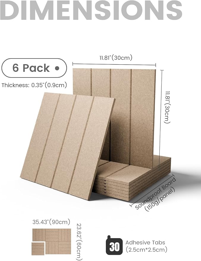 Fluxynara 36" x 24" Large Felt Bulletin Board, Taupe | 6 Pack Cork Board Alternative with 30 Safe Adhesive Tabs, Pin Boards for Wall Decor, Home, Office, Classroom,Dorm