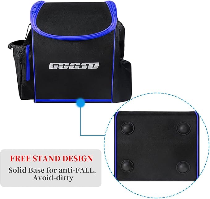 GOOSO Disc Golf Set with Bag - 12 PCS Flying Disc Golf Discs for Beginner with Putter, Midrange, Driver | Portable Disc Golf Backpack Holds 28+ Discs Free Stand Bag Design for Convenient Use