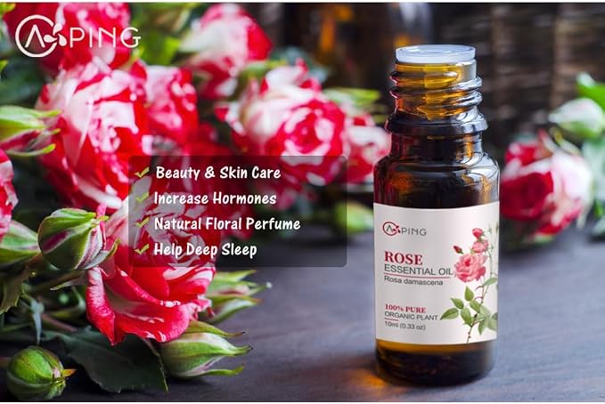 Rose & Sandalwood Essential Oils - 100% Pure Organic Natural Plant Oils for Diffuser, Aroma, Spa, Massage, Yoga, Perfume, 2x10ML