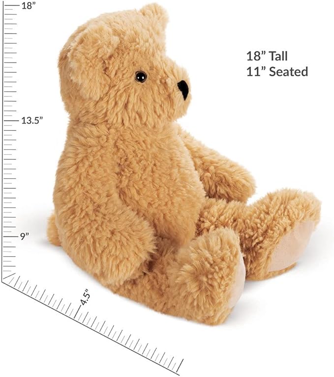 Vermont Teddy Bear Stuffed Animals – 18 Inch Whipped Honey Brown Stuffed Teddy Bear, Super Soft Collection – Collectible Plushie Gift for All Ages