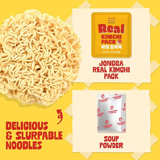 Premium X-LARGE Cup Noodles Real Kimchi Ramen [ORIGINAL KIMCHI | 4.9 oz | 6 CUPS per Pack] – Healthy, Bold & Tangy | Korean Spicy Noodle Soup | non-GMO ingredients | No Trans Fat | Easy to Cook Meal or Snack - O’food