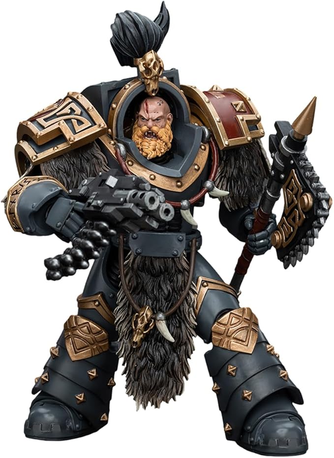 JOYTOY Warhammer 40K 1/18 Action Figure Space Wolves Varagyr Wolf Guard Squad Varagyr Terminator 3 The Horus Heresy 5.59 inch Collection Model