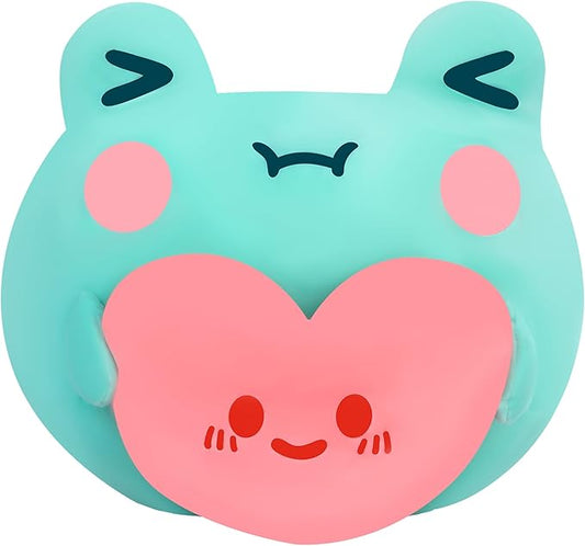 Large Frog Plush Pillow Stuffed Animal Toy,Big Size Cute Soft 12" Fat Kawaii Hugging Cuddle Huggable Plushie,Gift for Kids (Heart Frog)