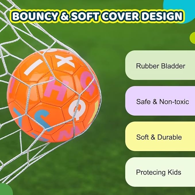 Dilabnba 3PCS Mini Soccer Balls, Soft and Safe Football Toys for Kids Toddlers, Indoor Outdoor Sport Colorful Ball Set Gifts for Girls Boys (Blue Green Orange)