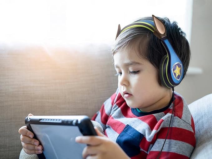 Paw Patrol Chase Headphones for Kids with Built in Volume Limiting Feature for Kid Friendly Safe Listening