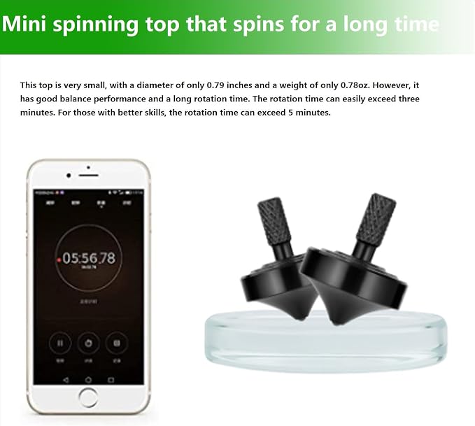 CHEETOP12PCS Stainless Steel Spinning Top, Precision Mini Desktop Gyroscope, Kill Time Reduce Stress ADHD Toys, Perfect Balance Gyro (12PCS Black+Silver+Iridescent, Style 1+2+3+4)