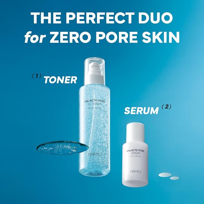 SAM'U Galacto Pore O2 Toner, Hydrating & Pore-Refining, Oxygen Bubble Galactomyces Toner, Exfoliating for Sebum Control & Suitable for All Skin Types, Korean Toners, 6.08 Fl. Oz