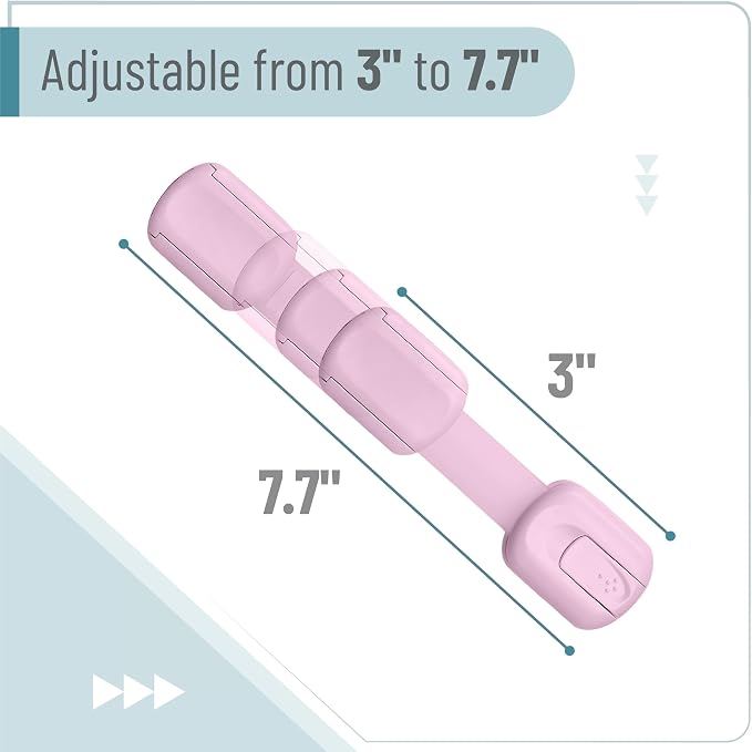 Bates- Child Safety Strap Locks, 8 Pack, Pink, Child Locks for Cabinets and Drawers