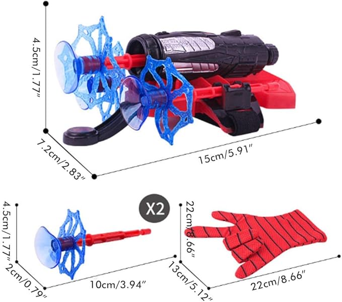 keivon Spider Gloves Man Web Shooter for Kids, Launcher Spider Kids Plastic Cosplay Glove Hero Movie Launcher Wrist Toy Set Funny Decorate Children Funny Educational Toys