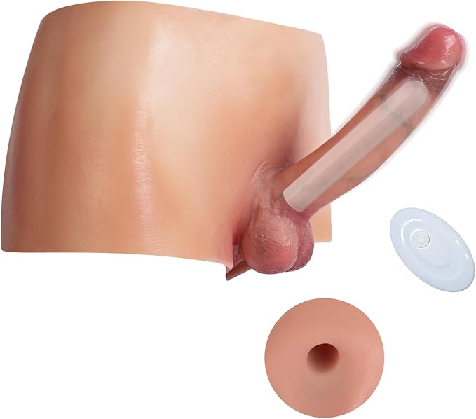 Strap On Vibrating Dildo Silicone Wearable Panties, 1.5" Diam Realistic Hollow Dildo with Remote Control Bullet Vibrator, 6.7" Penis Sleeve Penis Extender, Adult Sex Toys & Games for Lesbian Gay