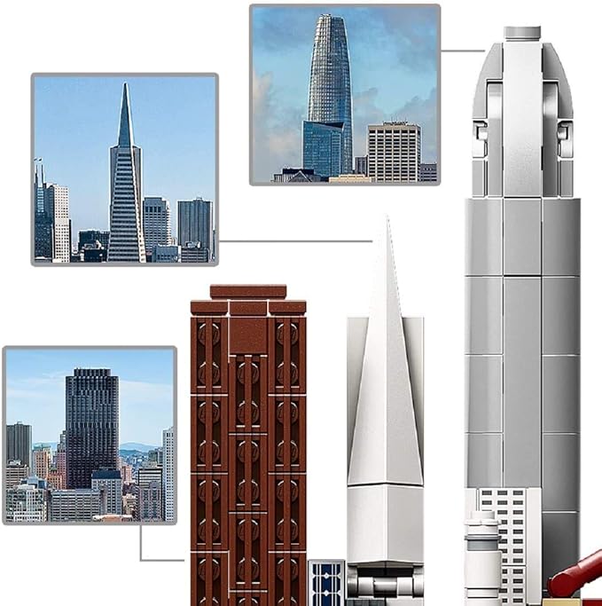 LEGO Architecture Skyline Collection 21043 San Francisco Building Kit Includes Alcatraz Model, Golden Gate Bridge and Other San Francisco Architectural Landmarks (565 Pieces)