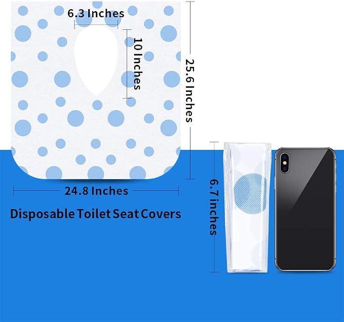 Toilet Seat Covers Disposable, Famard Extra Large Portable Potty Seat Covers for Toddlers, Soft and Waterproof Travel Potty Training Seat for Kids with Individually Wrapped, 18 Count (Pack of 1)