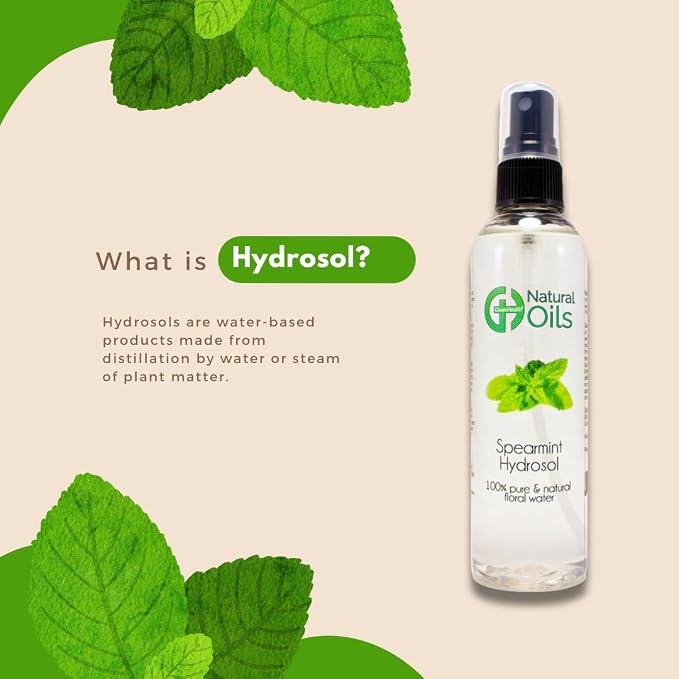 GreenHealth Spearmint Hydrosol (Floral Water), 32 fl oz | 100% Pure, NOT Oil, Plastic Jug w/Cap