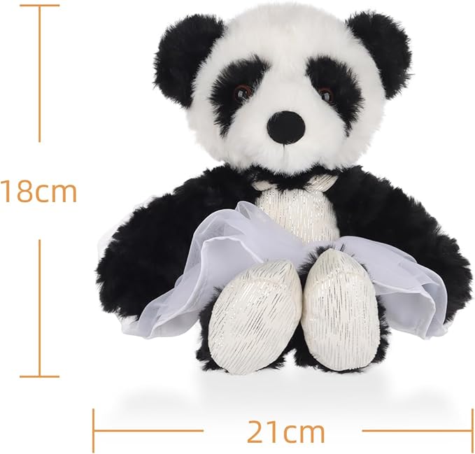 Apricot Lamb Ballet Panda Stuffed Animals for Kids, Soft Cute Plush Toys for Baby Girl and Boy, 7 Inches