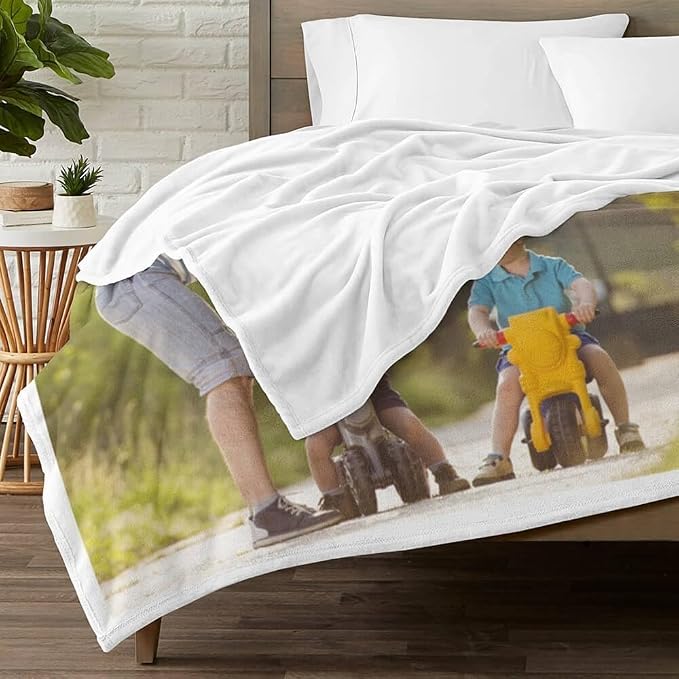 inkArts Personalized Blanket, Custom Blanket with Photo, Customized Picture Blankets, Custom Photo Blankets, Personalized Fathers Day Blanket Gifts for Dad Baby Kid Family