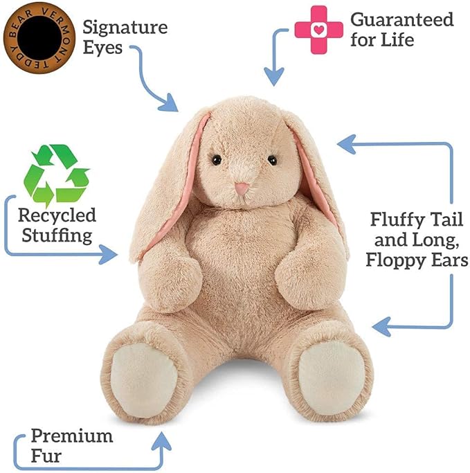 Vermont Teddy Bear Giant Bunny Stuffed Animal - 4 Ft Stuffed Bunny Plush Toy from Giant Cuddle Collection, Adorable Rabbit Animal for Kids & Adults for All Ages