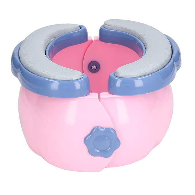 Semme Foldable Travel Potty for Toddlers Portable Hygienic Kids Emergency Toilet with 20 Bags PU Soft Pad Storage Bag Ideal for Road Trips Camping Potty Training (Style 2)